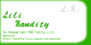 lili mandity business card